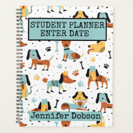 Student Planner met honden in kostuum