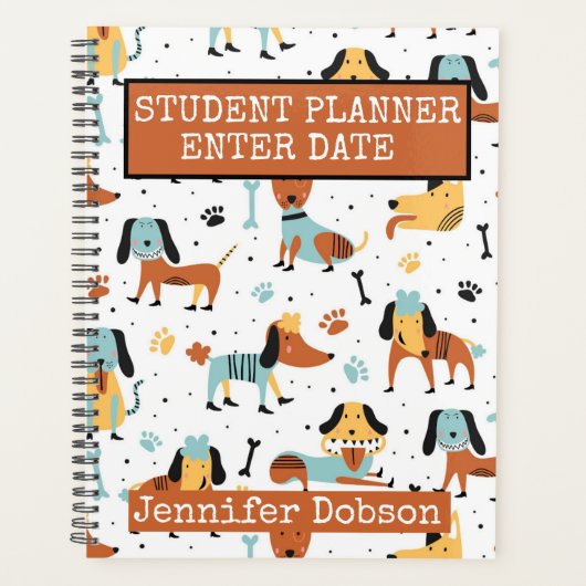 Student Planner met honden in kostuum (Voorkant)