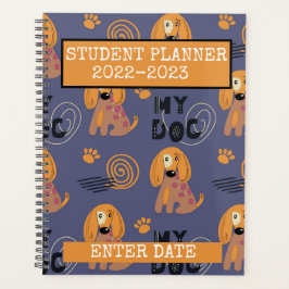 Student Planner met kleurrijke tekenfilmhonden