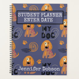 Student Planner met kleurrijke tekenfilmhonden