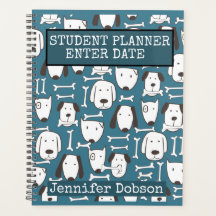 Student Planner met kleurrijke tekenfilmhonden