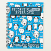 Student Planner met kleurrijke tekenfilmhonden (Voorkant)