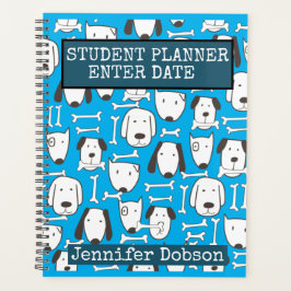 Student Planner met kleurrijke tekenfilmhonden