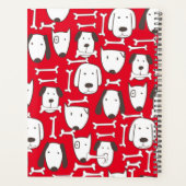 Student Planner met kleurrijke tekenfilmhonden (Achterkant)