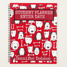 Student Planner met kleurrijke tekenfilmhonden