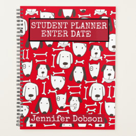 Student Planner met kleurrijke tekenfilmhonden