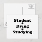 Student plus Dying staat gelijk aan studeren Briefkaart (Voorkant / Achterkant)