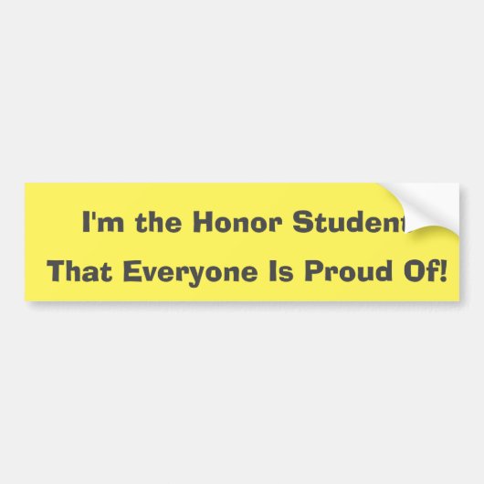 Student Proud Parent Honor Student Bumper Sticker (Voorkant)