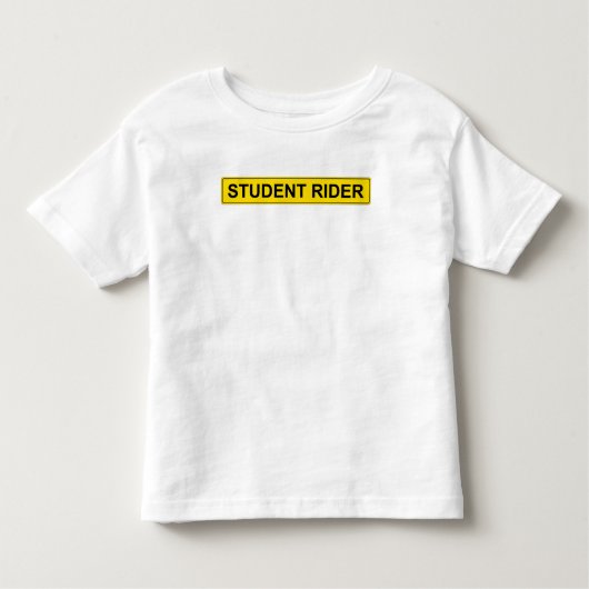 "Student Rider" waarschuwingsbord Funny Equestrian Kinder Shirts (Voorkant)