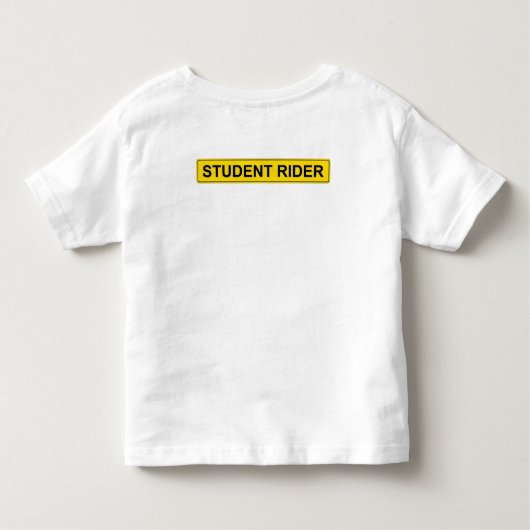 "Student Rider" waarschuwingsbord Funny Equestrian Kinder Shirts (Achterkant)