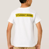 "Student Rider" waarschuwingsbord Funny Equestrian T-shirt (Achterkant)
