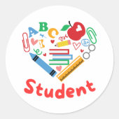 Student Ronde Sticker (Voorkant)
