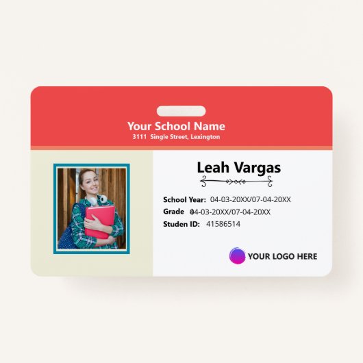 Student School Badge - Modern Identification card (Voorkant)