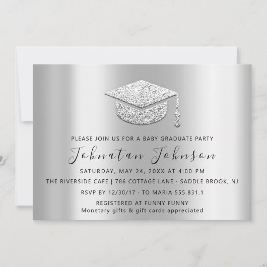 Student Silver Grey Barret afstuderen Kaart (Voorkant)