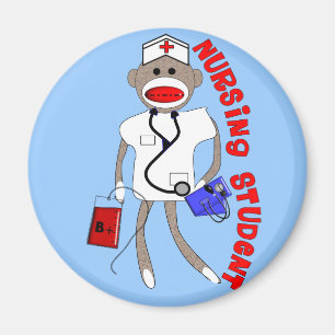 Student Sock Monkey-cadeautjes voor verpleegkundig Magneet