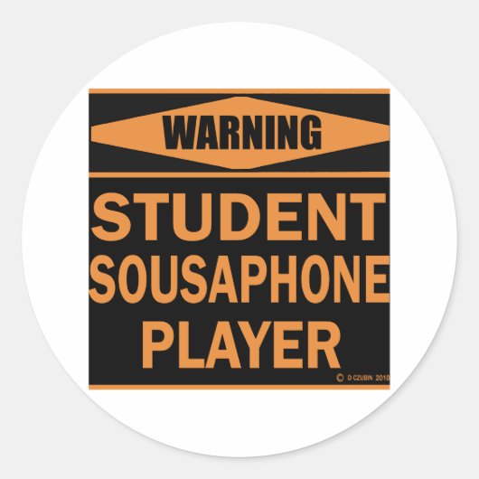 Student Sousaphone Player Ronde Sticker (Voorkant)