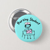 Student Stick Lady Gifts Ronde Button 5,7 Cm (Voorkant /achterkant)
