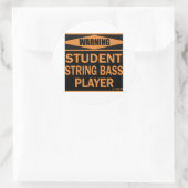 Student String Bass Player Ronde Sticker (Tas)