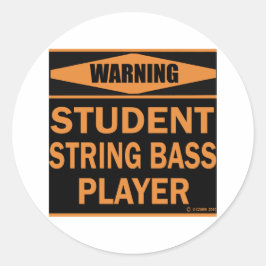 Student String Bass Player Ronde Sticker