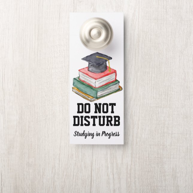 Student studeert | Niet storen bord Deurhanger (Op knop)