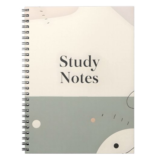 Student Study Notebook Minimalist Aesthetic Notes Notitieboek (Voorkant)