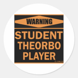 Student Theorbo Player Ronde Sticker