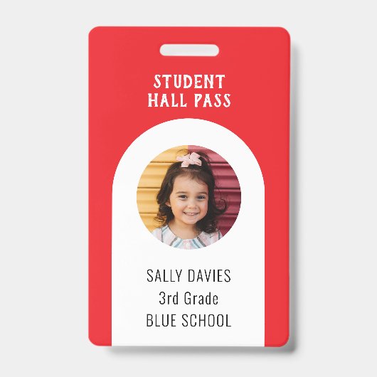 Student Toilet Pass Badge | herbruikbaar schoolbad (Front)