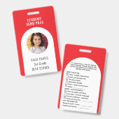 Student Toiletpas Badge | Herbruikbare Schoolbad (Voor- en achterkant)