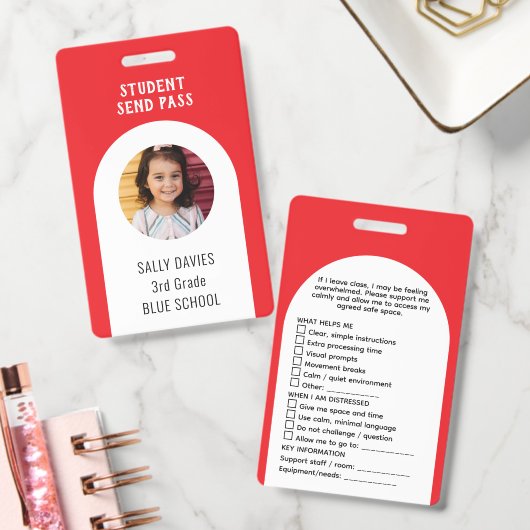 Student Toiletpas Badge | Herbruikbare Schoolbad (Kantoor)