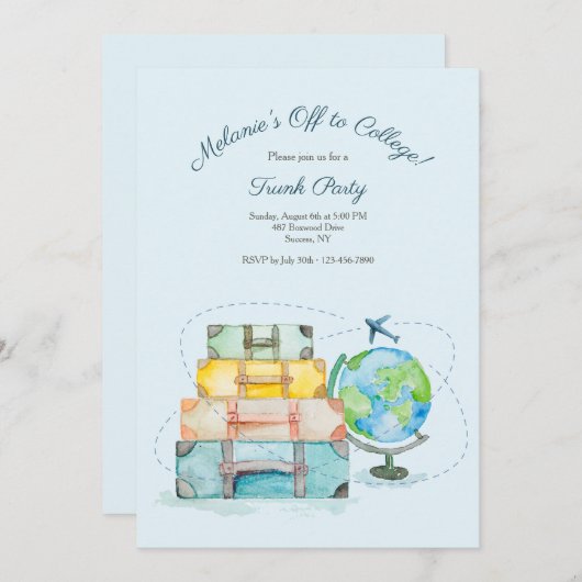 Student Trunk Party uitnodiging (Voorkant / Achterkant)