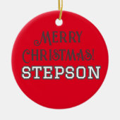 Student Typografie Vrolijk Kerstfeest Stepson Keramisch Ornament (Voorkant)