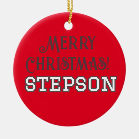 Student Typografie Vrolijk Kerstfeest Stepson Keramisch Ornament (Voorkant)