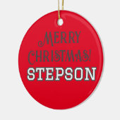 Student Typografie Vrolijk Kerstfeest Stepson Keramisch Ornament (Links)