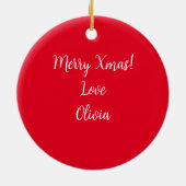 Student Typografie Vrolijk Kerstfeest Stepson Keramisch Ornament (Achterkant)