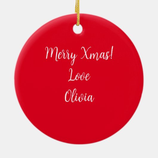 Student Typografie Vrolijk Kerstfeest Stepson Keramisch Ornament (Achterkant)