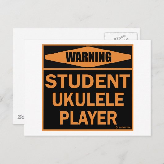 Student Ukulele Player Briefkaart (Voorkant / Achterkant)