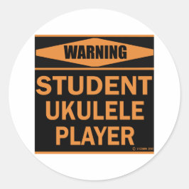 Student Ukulele Player Ronde Sticker