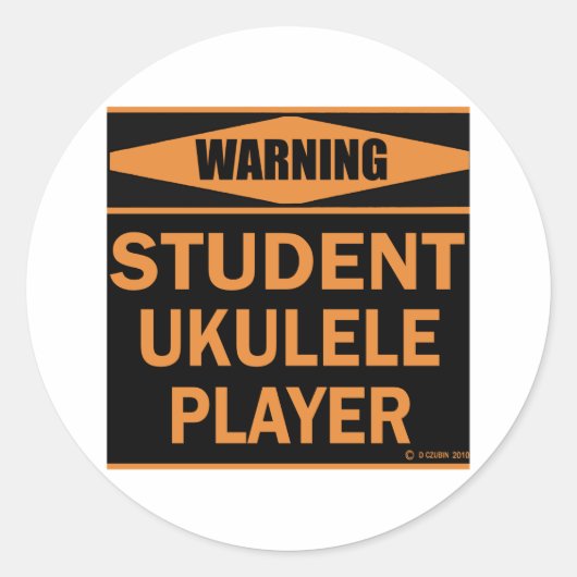 Student Ukulele Player Ronde Sticker (Voorkant)
