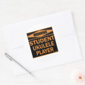 Student Ukulele Player Ronde Sticker (Envelop)