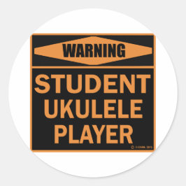 Student Ukulele Player Ronde Sticker