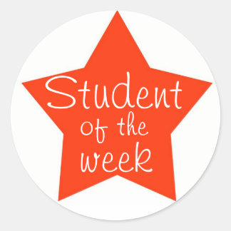  student van de week ronde sticker