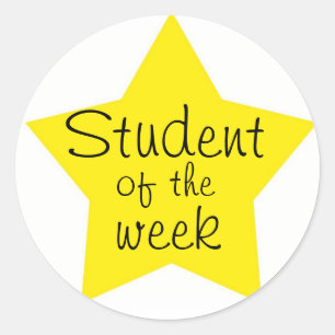 student van de week ronde sticker