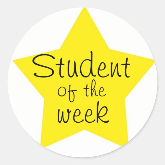  student van de week ronde sticker (Voorkant)