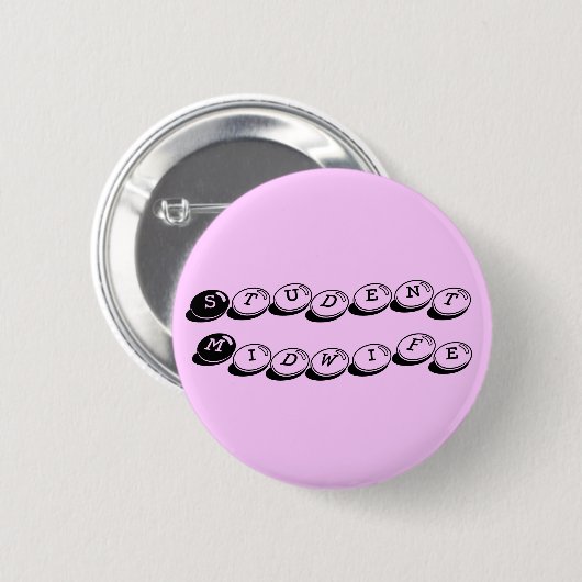 student-verloskundige ronde button 5,7 cm (Voorkant /achterkant)