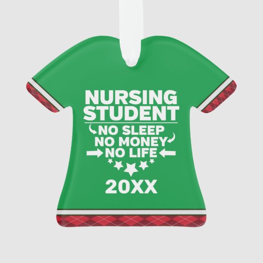 Student verpleegkunde geen Slaap-geldleven op maat Ornament (achterkant)