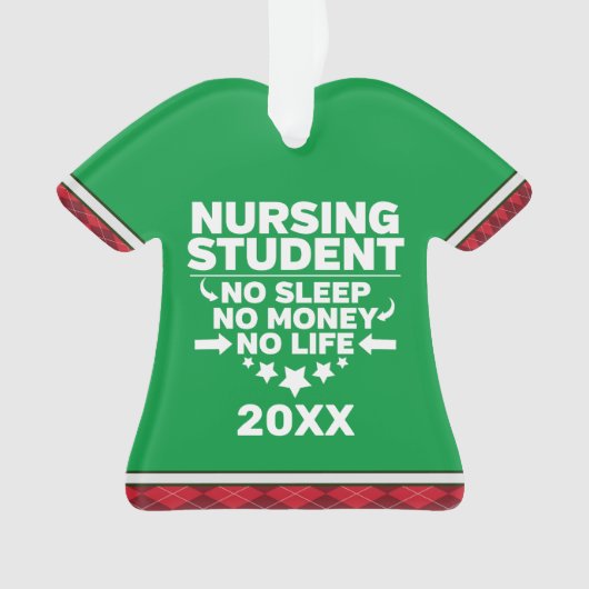 Student verpleegkunde geen Slaap-geldleven op maat Ornament (voorkant)