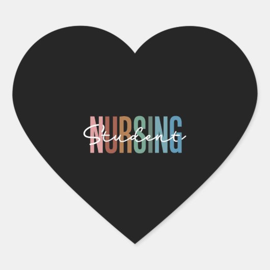 Student verpleegkunde hart sticker (Voorkant)