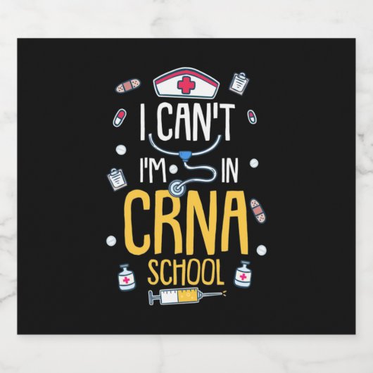 Student verpleegkunde op CRNA-school Sparkling Wijnetiket (Enkel label)