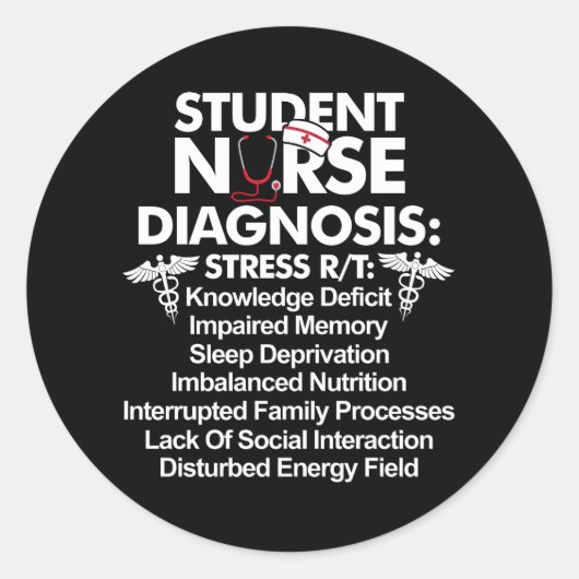 Student verpleegkunde verpleegkundige School Stude Ronde Sticker (Voorkant)