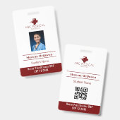 Student Verpleegkundige DNP Rode Foto QR Code Badge (Voor- en achterkant)